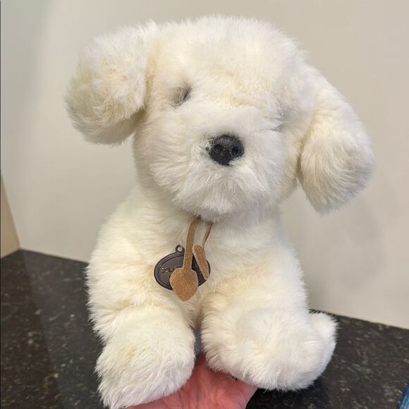 VINTAGE GUND COLLECTOR'S CLASSIC PUPPY DOG PLUSH 1986 WHITE YELLOW 14" CUTE RARE - Picture 2 of 10